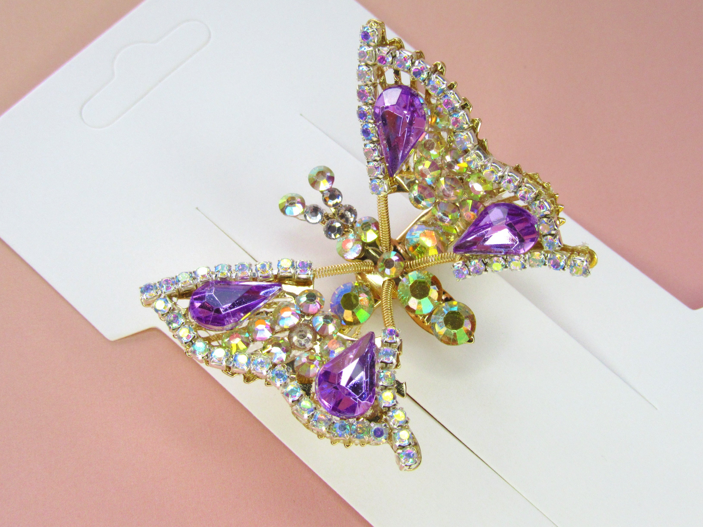 Rhinestone Butterfly Clip
