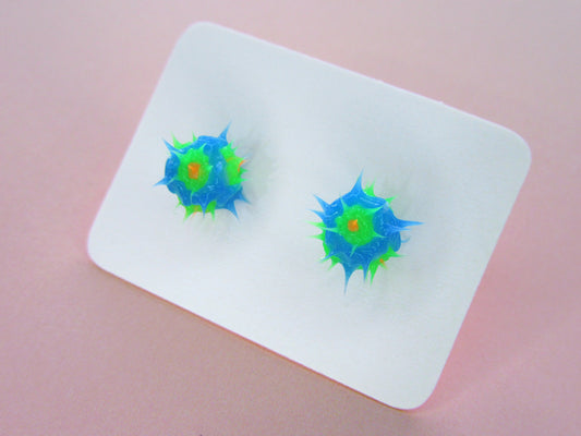 Spiky Rubber Rave Stud Earrings