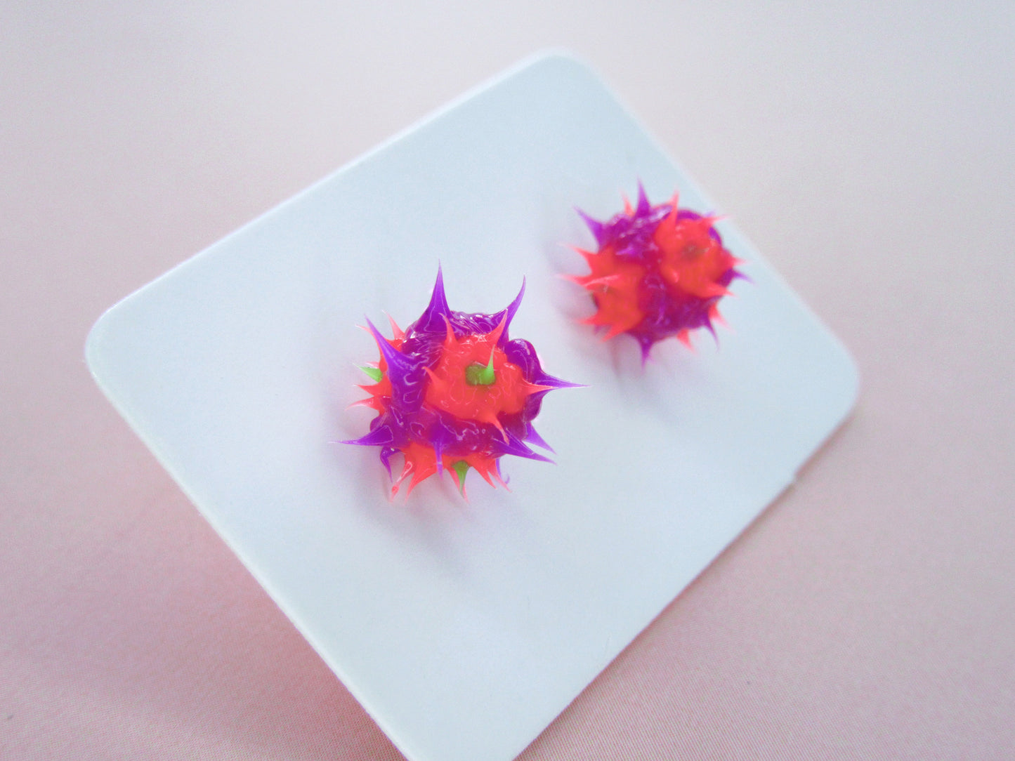 Spiky Rubber Rave Stud Earrings