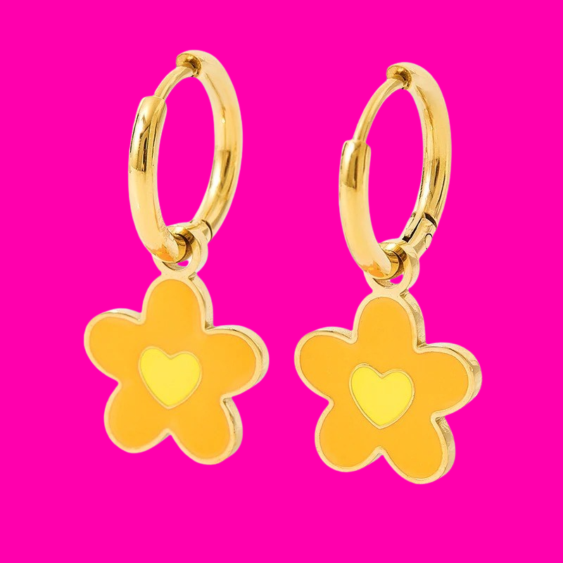 Y2K Heart Flower Earrings