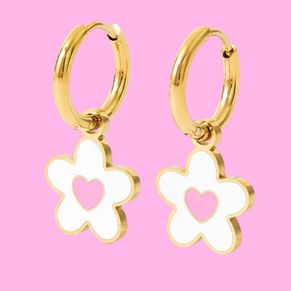 Y2K Heart Flower Earrings