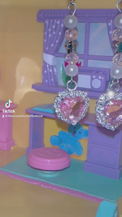 Toy Box Heart Gem Earrings